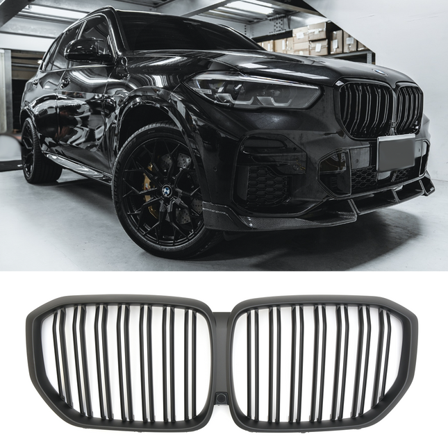 Grill med dubbla ribbor i mattsvart för BMW X5 G05 (före facelift)
