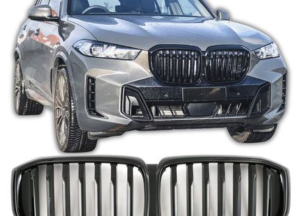 Grill med enkla ribbor i blanksvart för BMW X5 G05 Facelift
