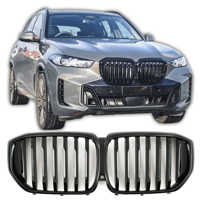 Grill med enkla ribbor i blanksvart för BMW X5 G05 Facelift