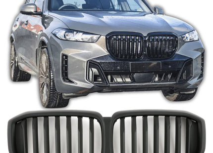 Grill med enkla ribbor i mattsvart för BMW X5 G05 Facelift