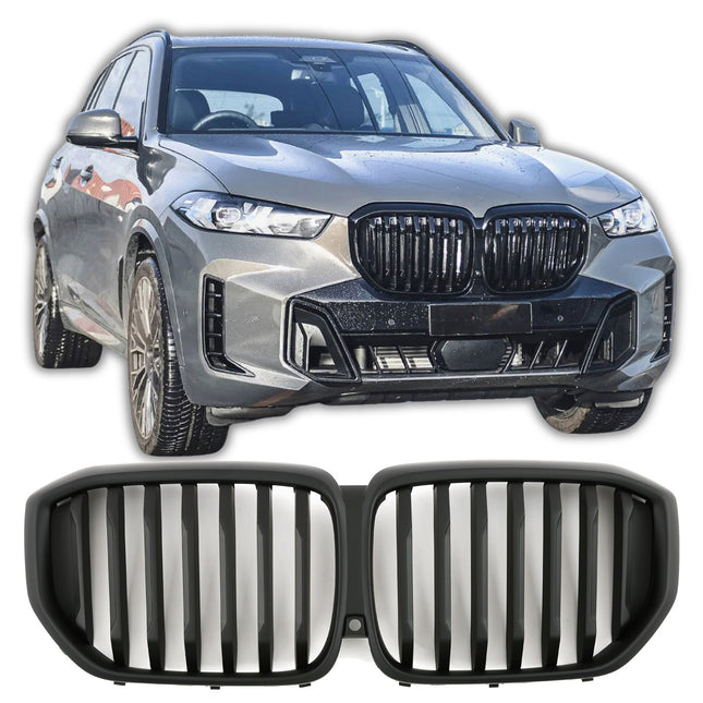 Grill med enkla ribbor i mattsvart för BMW X5 G05 Facelift