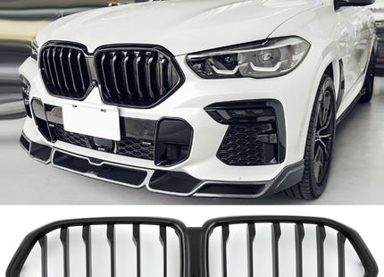 Grill med enkla ribbor i blanksvart för BMW X6 G06