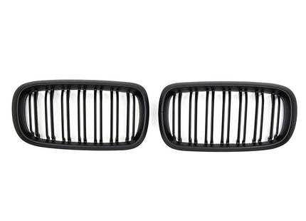 Grill med dubbla ribbor i mattsvart för BMW X5 F15/X6 F16