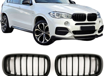 Grill med enkla ribbor i svart för BMW X5 F15/X6 F16