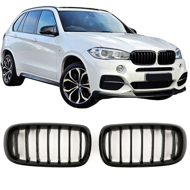 Grill med enkla ribbor i svart för BMW X5 F15/X6 F16