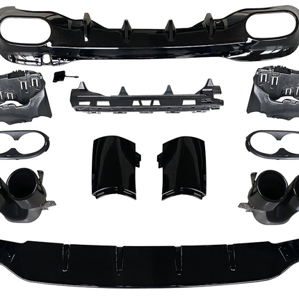 Glossy Blanksvart Diffuser Mercedes CLA C118