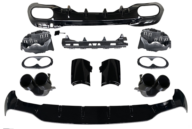 Glossy Blanksvart Diffuser Mercedes CLA C118