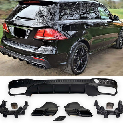 Glossy Blanksvart Diffuser Mercedes GLE W166