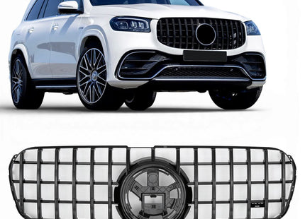 Grill Panamericana GT med AMG-emblem i svart för Mercedes GLS X167 (före facelift)