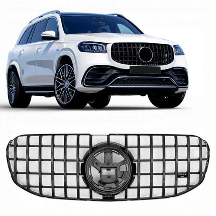 Blanksvart AMG-look Grill GT Mercedes-Benz GLS X167 2019-2023