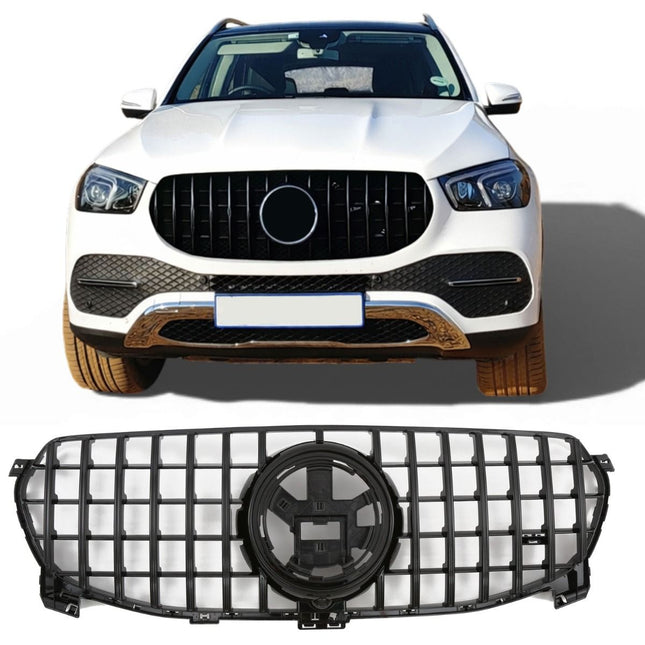 Blanksvart AMG-look Grill GT Mercedes-Benz GLE V167 2019-2023 (Standardutr.)