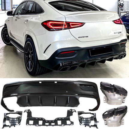 Glossy Blanksvart Diffuser Mercedes GLE C167 Coupé