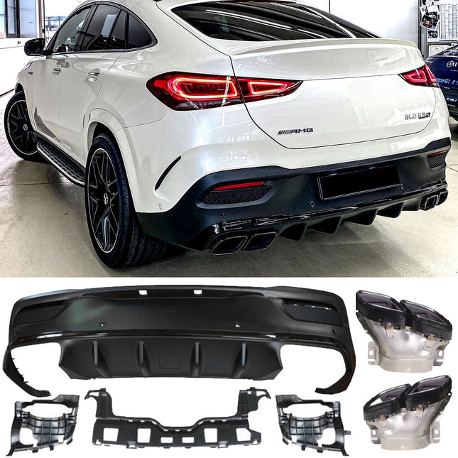 Glossy Blanksvart Diffuser Mercedes GLE C167 Coupé