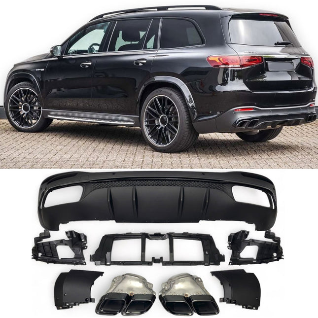 Glossy Blanksvart Diffuser Mercedes GLS X167