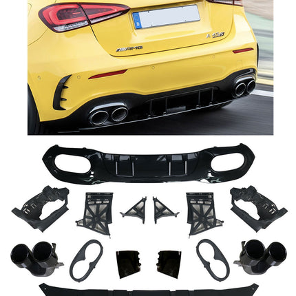 Glossy Blanksvart Diffuser Mercedes A-Klass W177