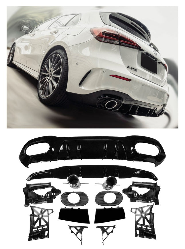 Chrome Diffuser Mercedes A-Klass W177 (2x1 avgasrör)