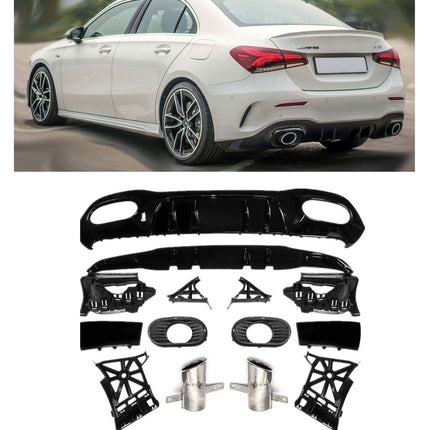 Chrome Diffuser Mercedes A-Klass V177 Sedan (2x1 avgasrör)