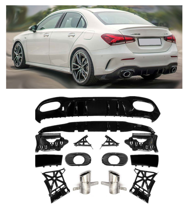 Chrome Diffuser Mercedes A-Klass V177 Sedan (2x1 avgasrör)