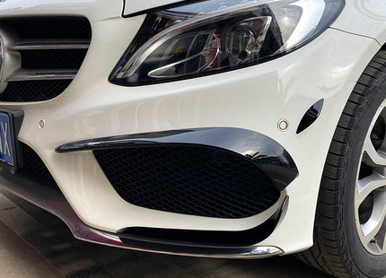Frontflaps Aero i blanksvart för Mercedes C-Klass W205 (före facelift)