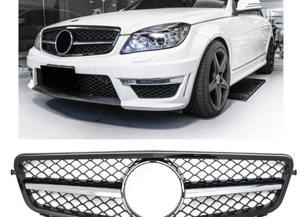Grill Mercedes-Benz C-Klass W204 2007-2014 - Chrome (2)