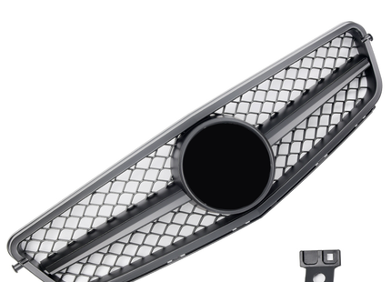 Grill i mattsvart med Mercedesstjärna för Mercedes C-Klass W204/S204