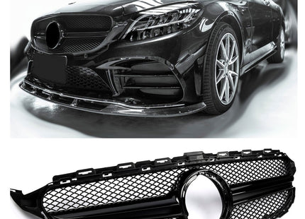 Grill i svart för Mercedes C-Klass W205 Facelift