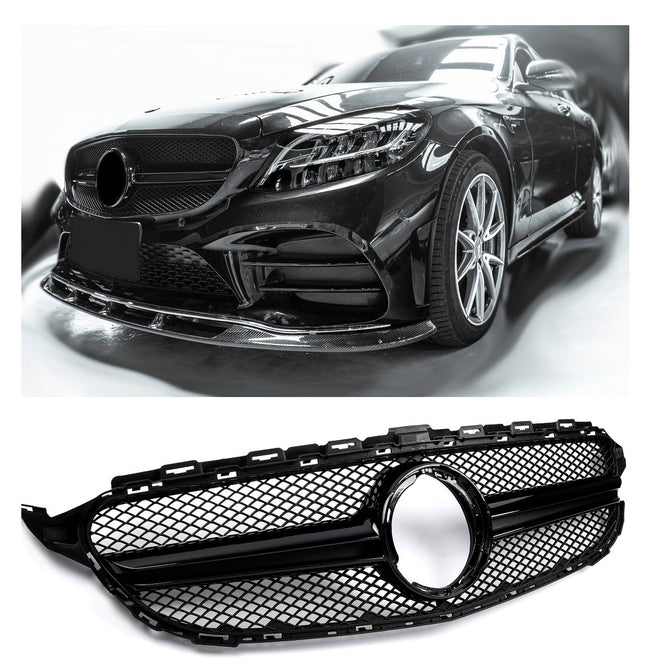 Grill i svart för Mercedes C-Klass W205 Facelift