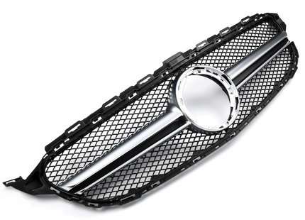 Grill i silver för Mercedes C-Klass W205 Facelift