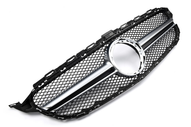Grill i silver för Mercedes C-Klass W205 Facelift