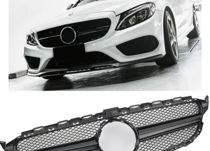 Grill i blanksvart för Mercedes C-Klass W205 (före facelift)