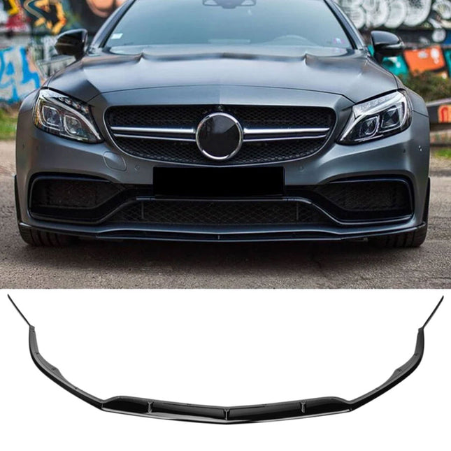 Frontsplitter i blanksvart för Mercedes C-Klass W205