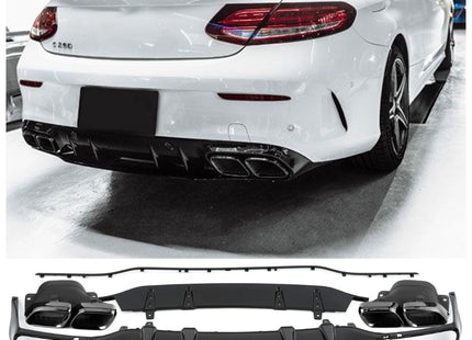 Glossy Blanksvart Diffuser Mercedes C-Klass A205/C205 Coupé/Cabriolet