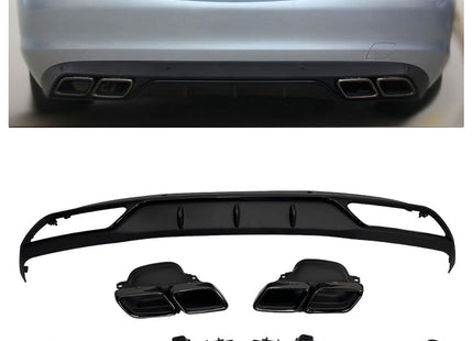 Glossy Blanksvart Diffuser Mercedes C-Klass W205 (C63-look)