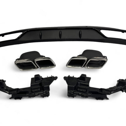 Glossy Blanksvart Diffuser Mercedes C-Klass W205 (C63-look)