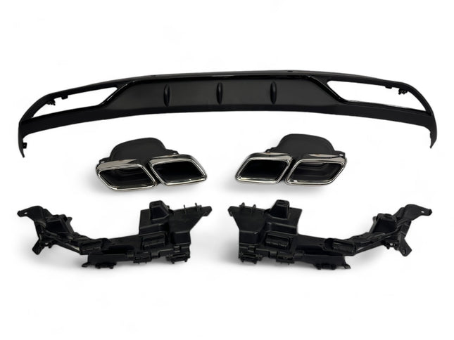 Glossy Blanksvart Diffuser Mercedes C-Klass W205 (C63-look)