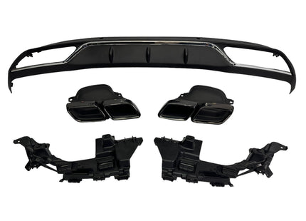 Glossy Blanksvart Diffuser Mercedes C-Klass W205 (C63-look)