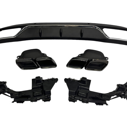 Glossy Blanksvart Diffuser Mercedes C-Klass W205 (C63-look)