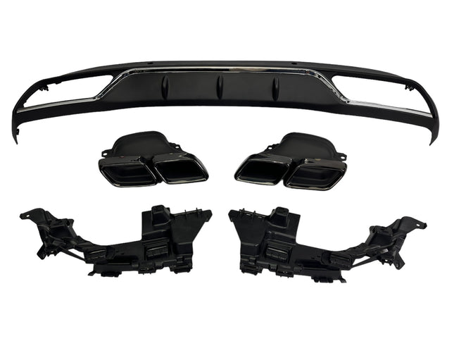 Glossy Blanksvart Diffuser Mercedes C-Klass W205 (C63-look)