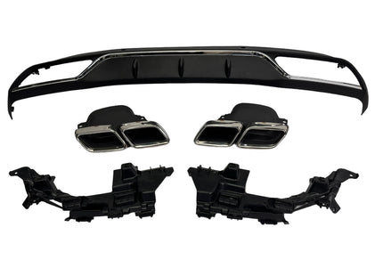 Glossy Blanksvart Diffuser Mercedes C-Klass W205 (C63-look)