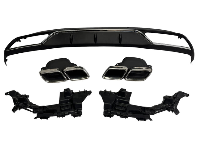 Glossy Blanksvart Diffuser Mercedes C-Klass W205 (C63-look)