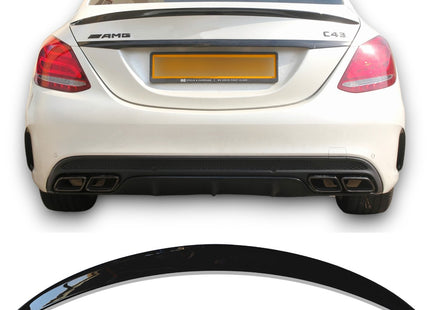 Blanksvart Spoilerläpp Mercedes C-Klass W205 2014+
