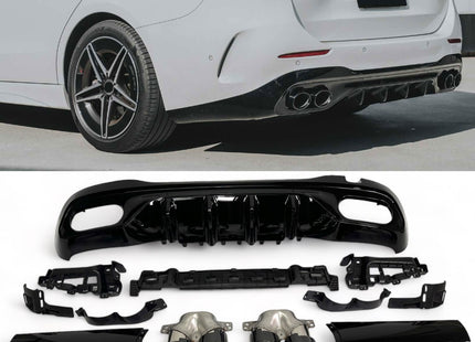 Glossy Blanksvart Diffuser Mercedes C-Klass W206/S206