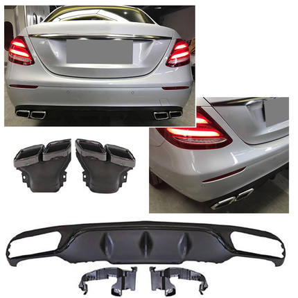 Glossy Blanksvart Diffuser Mercedes E-Klass W213