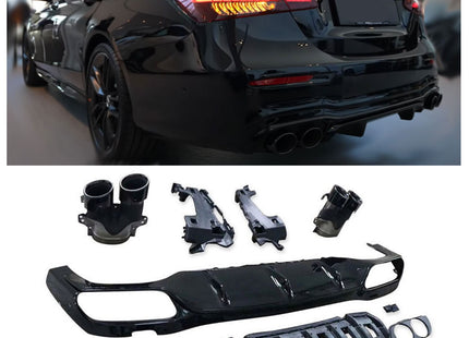 Glossy Blanksvart Diffuser Mercedes E-Klass W213