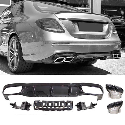 Glossy Blanksvart Diffuser Mercedes E-Klass W213