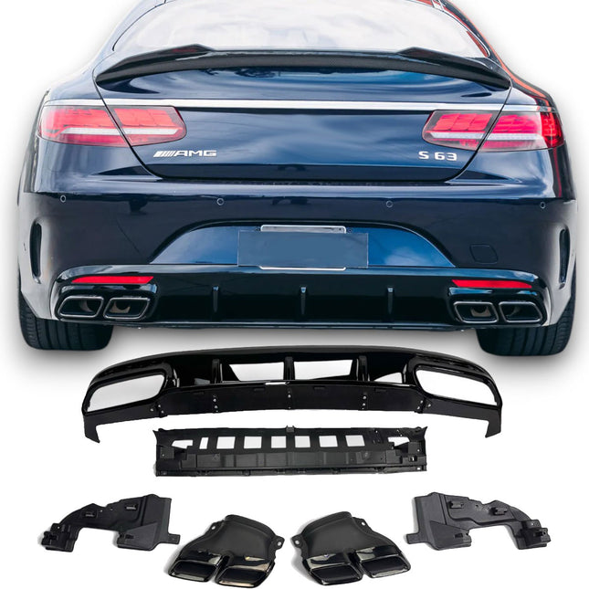 Glossy Blanksvart Diffuser Mercedes S-Klass C217/A217