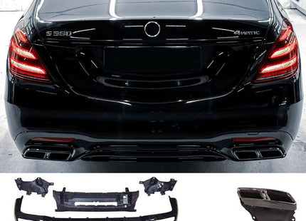 Glossy Blanksvart Diffuser Mercedes S-Klass W222 (facelift)