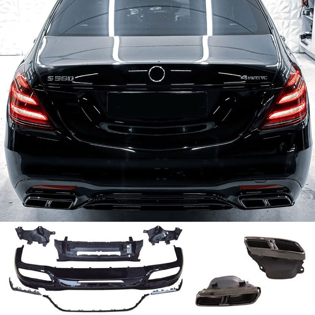 Glossy Blanksvart Diffuser Mercedes S-Klass W222 (facelift)