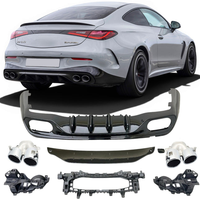 Diffuser med ändrör i krom för Mercedes CLE C236
