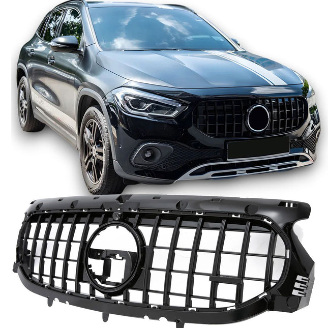 Blanksvart AMG-look Grill GT Mercedes-Benz GLA H247 2020-2023 (Standardutr.)